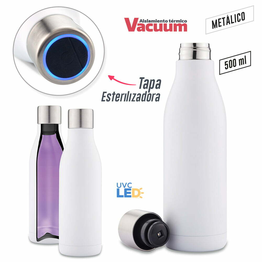 Botilito Metalico Uv-c Clean 500 Ml
