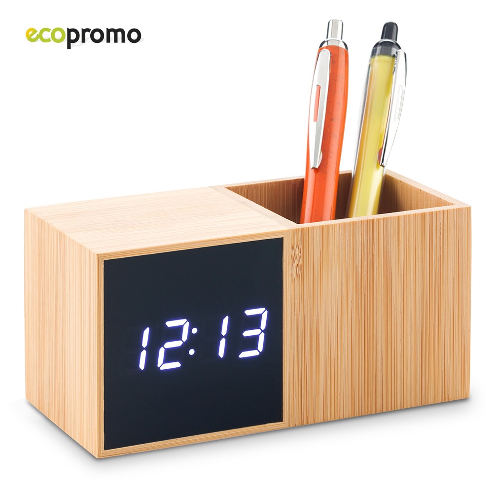 Reloj con Portaboligrafo Bamboo