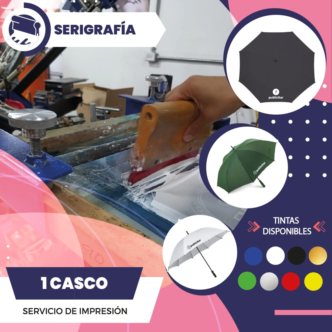 Servicio de Serigrafia Sombrilla 1 Casco