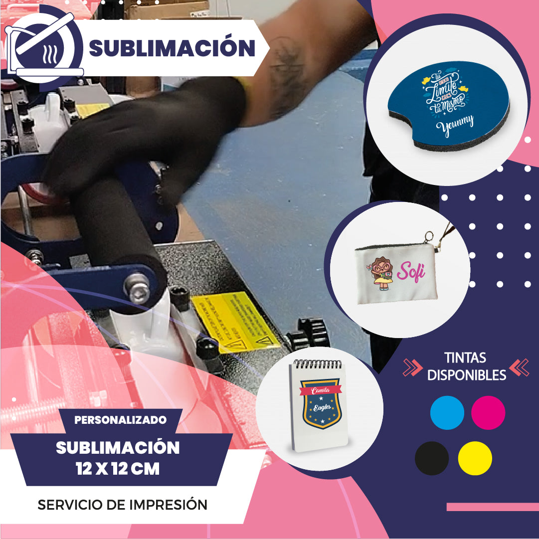 Servicio de Sublimacion 12 x 12 Cm Personalizado